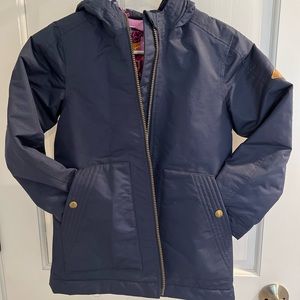 Joules Navy/Floral fleece-lined raincoat- never been worn 7-8